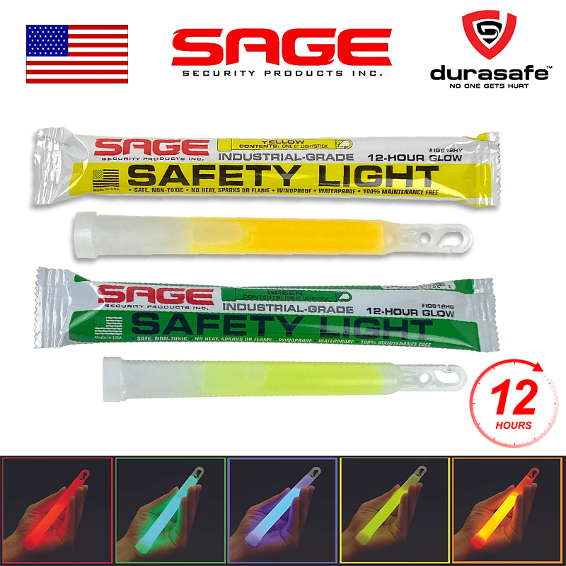 6 Industrial Grade Yellow Light Sticks - 12 Hour